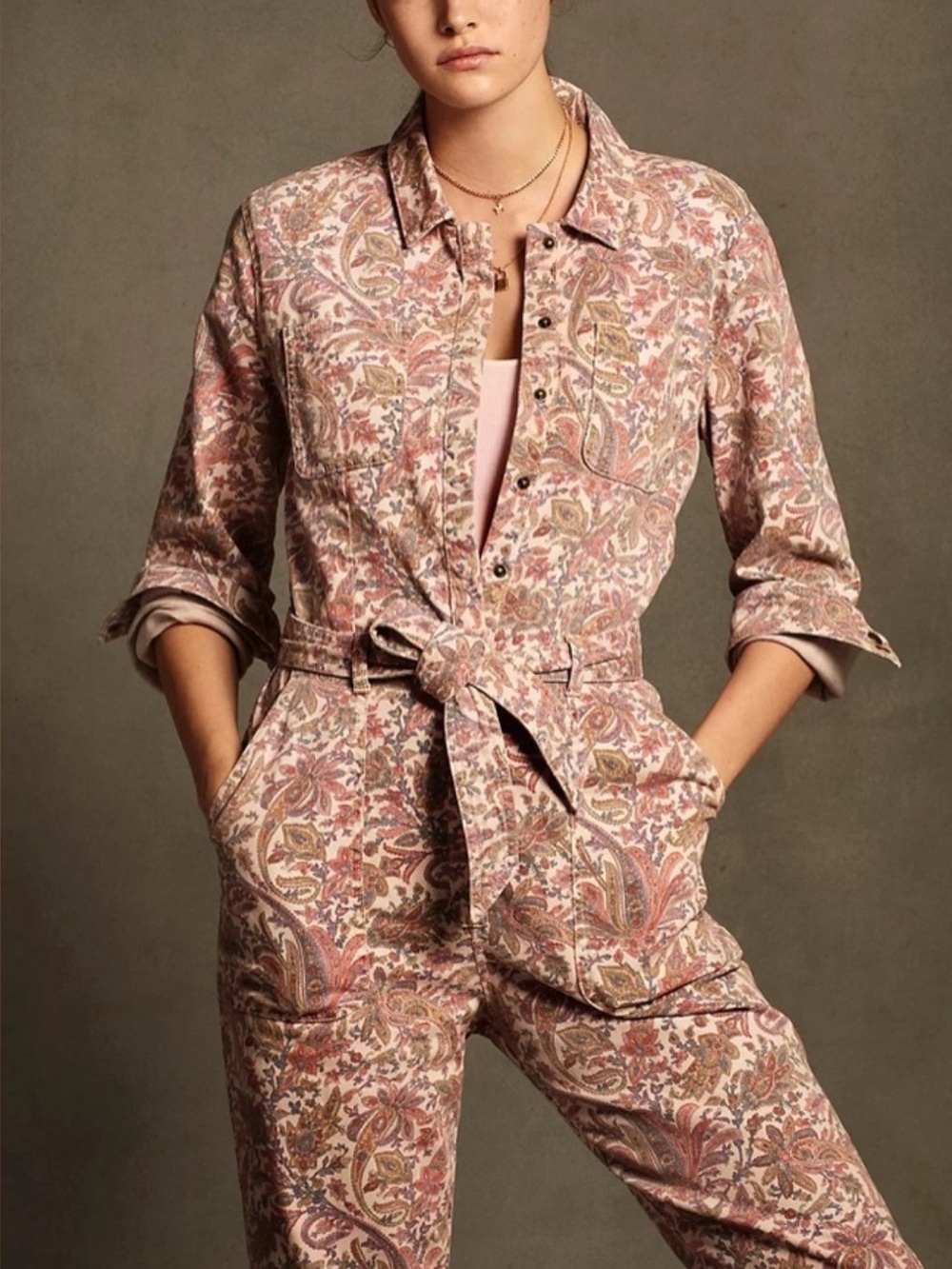 ‼️SOLD‼️Anthropologie Paisley Utility Jumpsuit💐